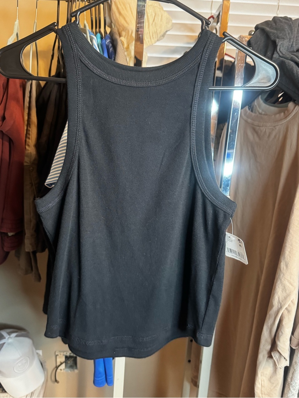 FP Movement by Free People Black Ribbed Tank NWT